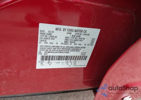 2023 Ford Edge Sel from USA, damaged, VIN 2FMPK4J97PBA21882